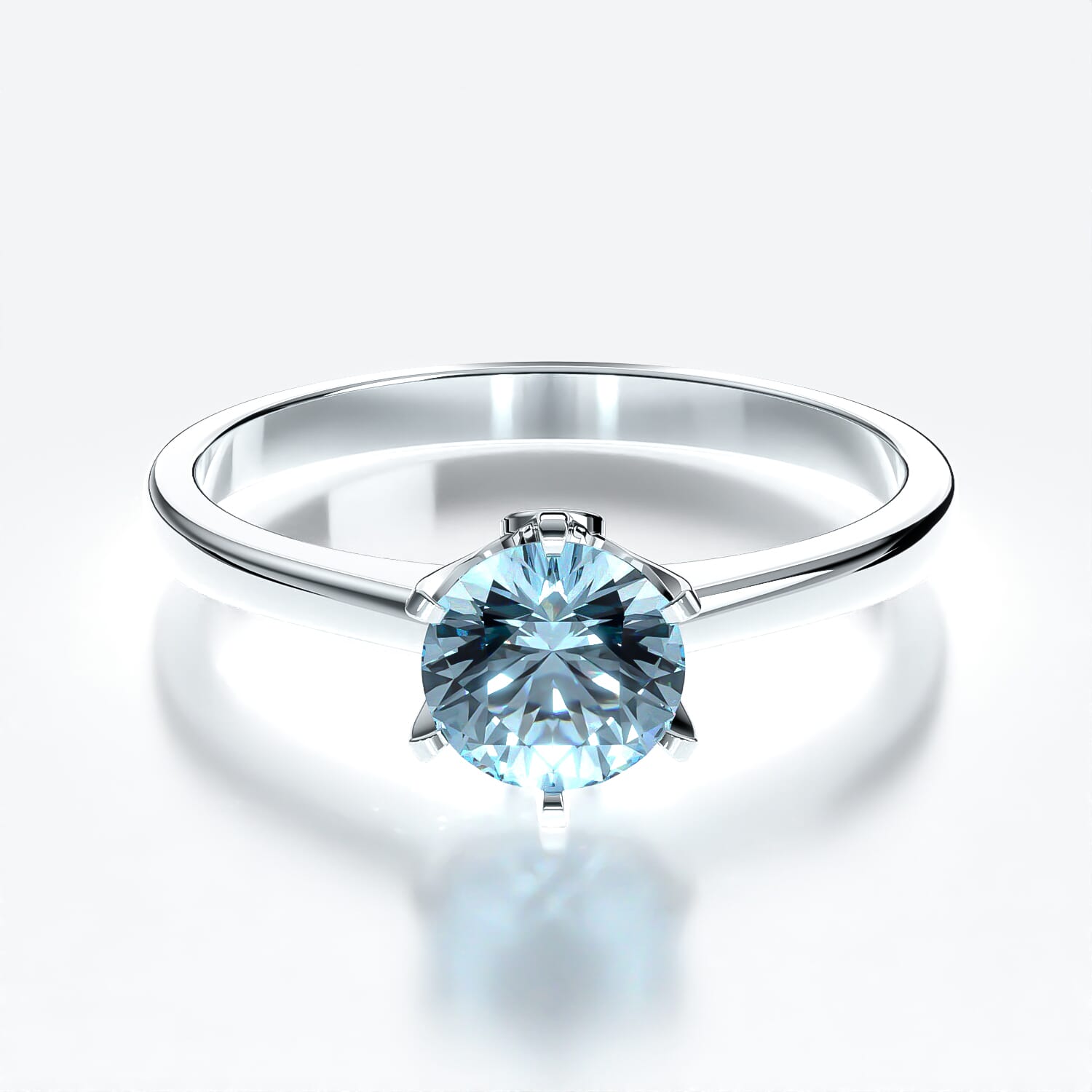 The Journey engagement ring: white gold, aquamarine